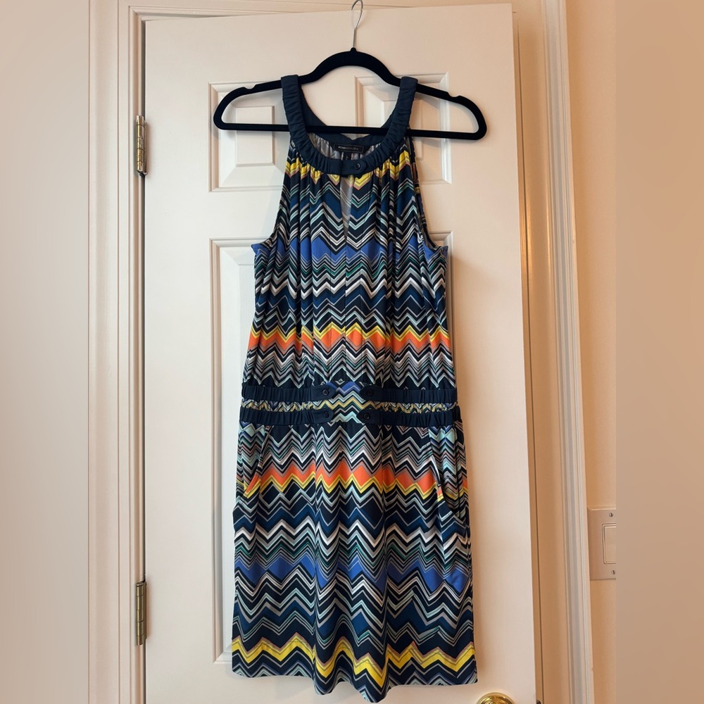 BCBGMaxAzria Multicolor Chevron Midi Dress